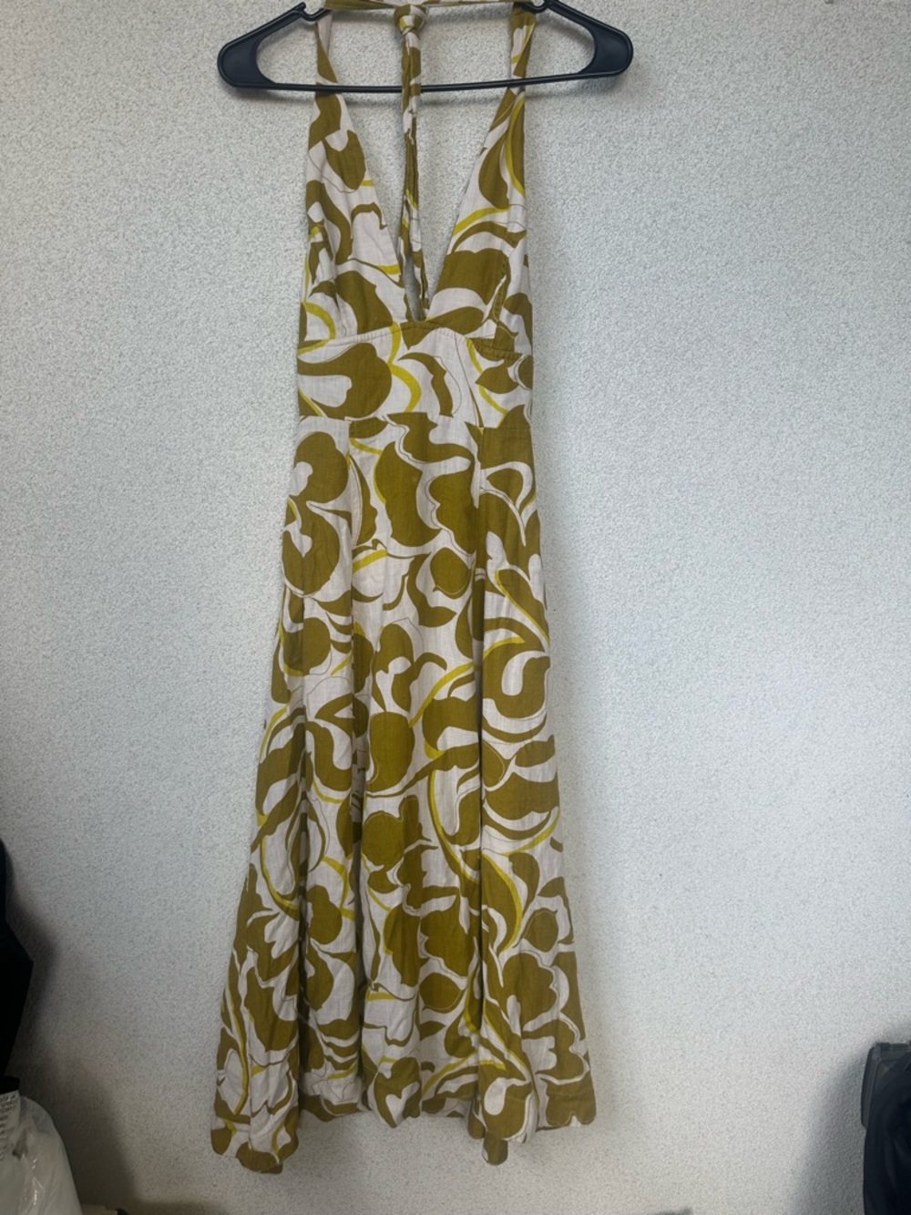 NICHOLAS Olive Green and White Floral Maxi Dress